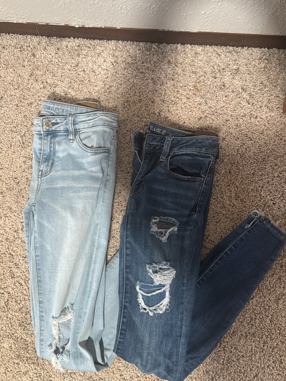 American Eagle Outfitters Light Wash & Dark Wash Distressed Women's Jeans